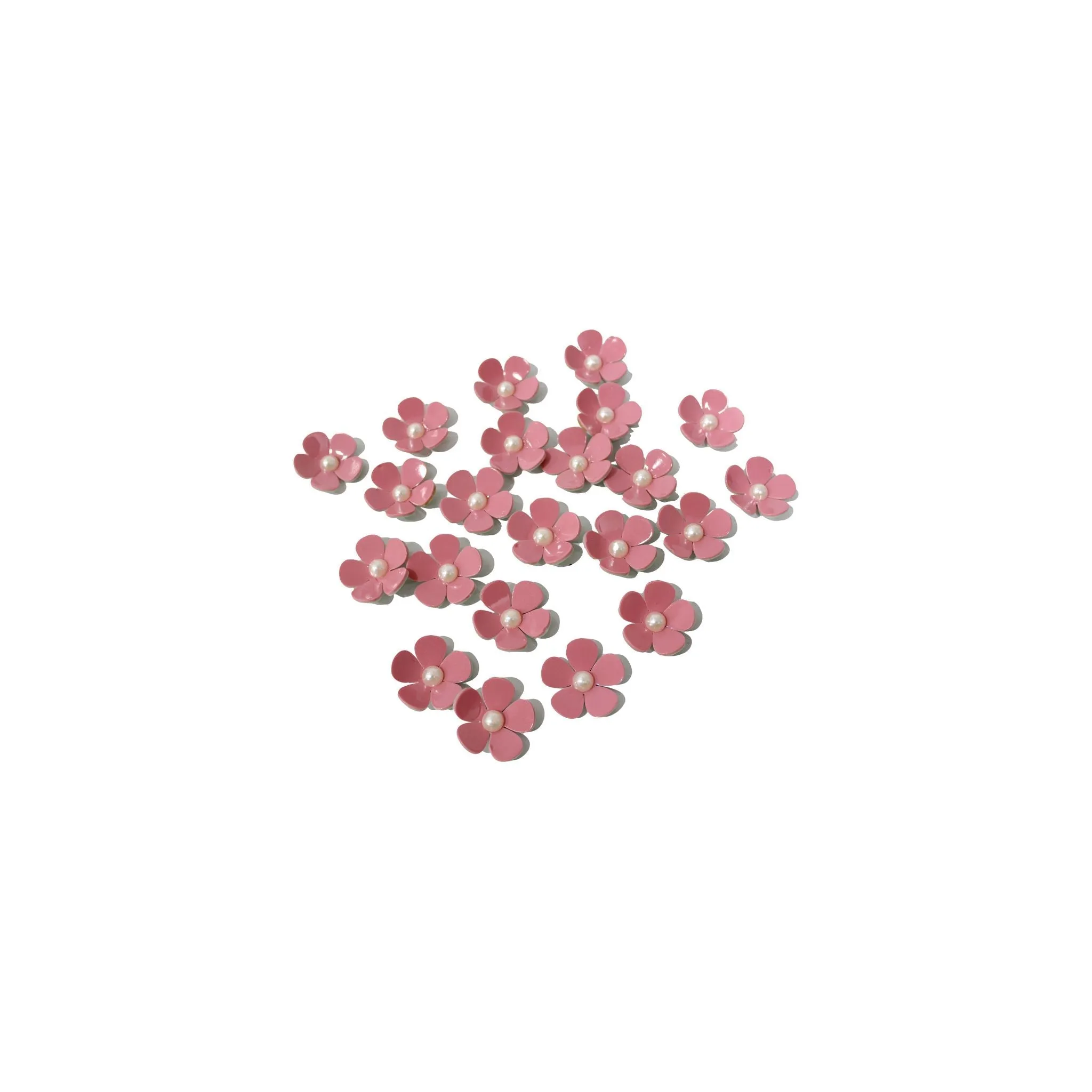 🌸 3D Acrylic Floral Cabochons for DIY Crafts & Decor! Pink, Navy, Light Gray, Dark Red, 35mm 🎨