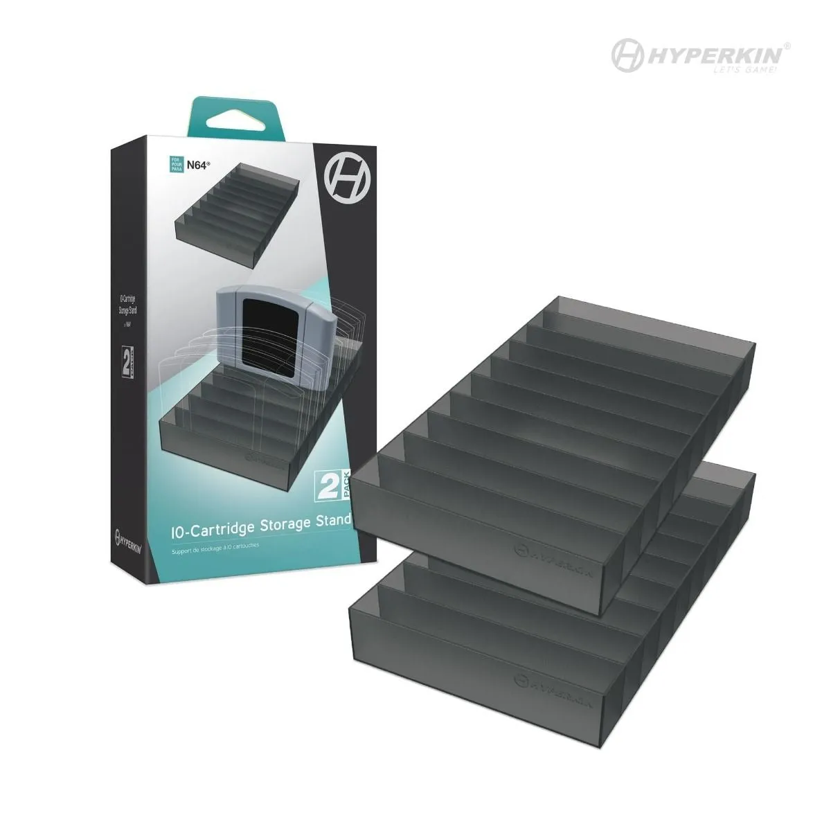 10 Game cartridge storage tray stand for Nintendo 64 N64 (2 Pack) | Hyperkin
