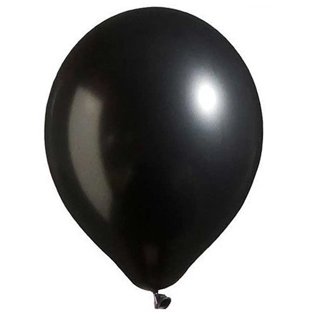 12" Metallic Latex Balloons-Black-25/pk