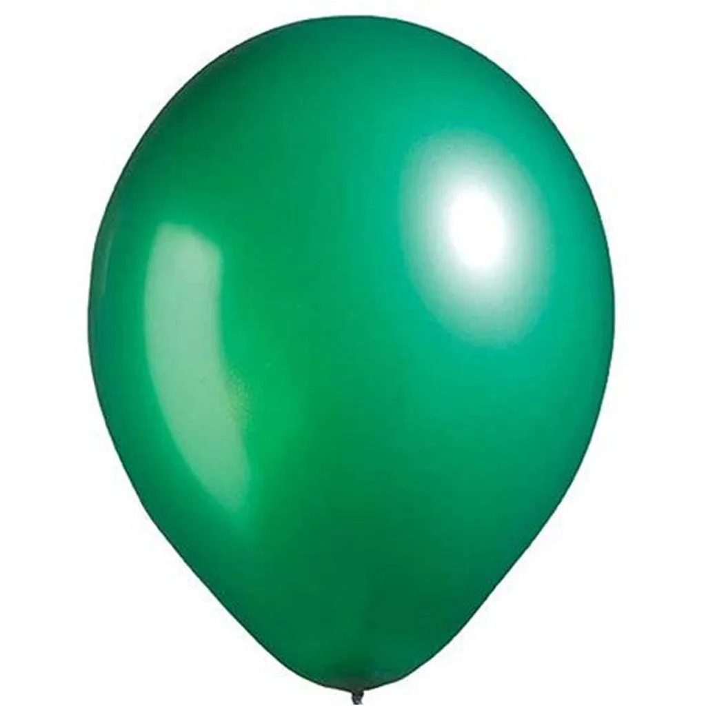 12" Metallic Latex Balloons-Green-25/pk