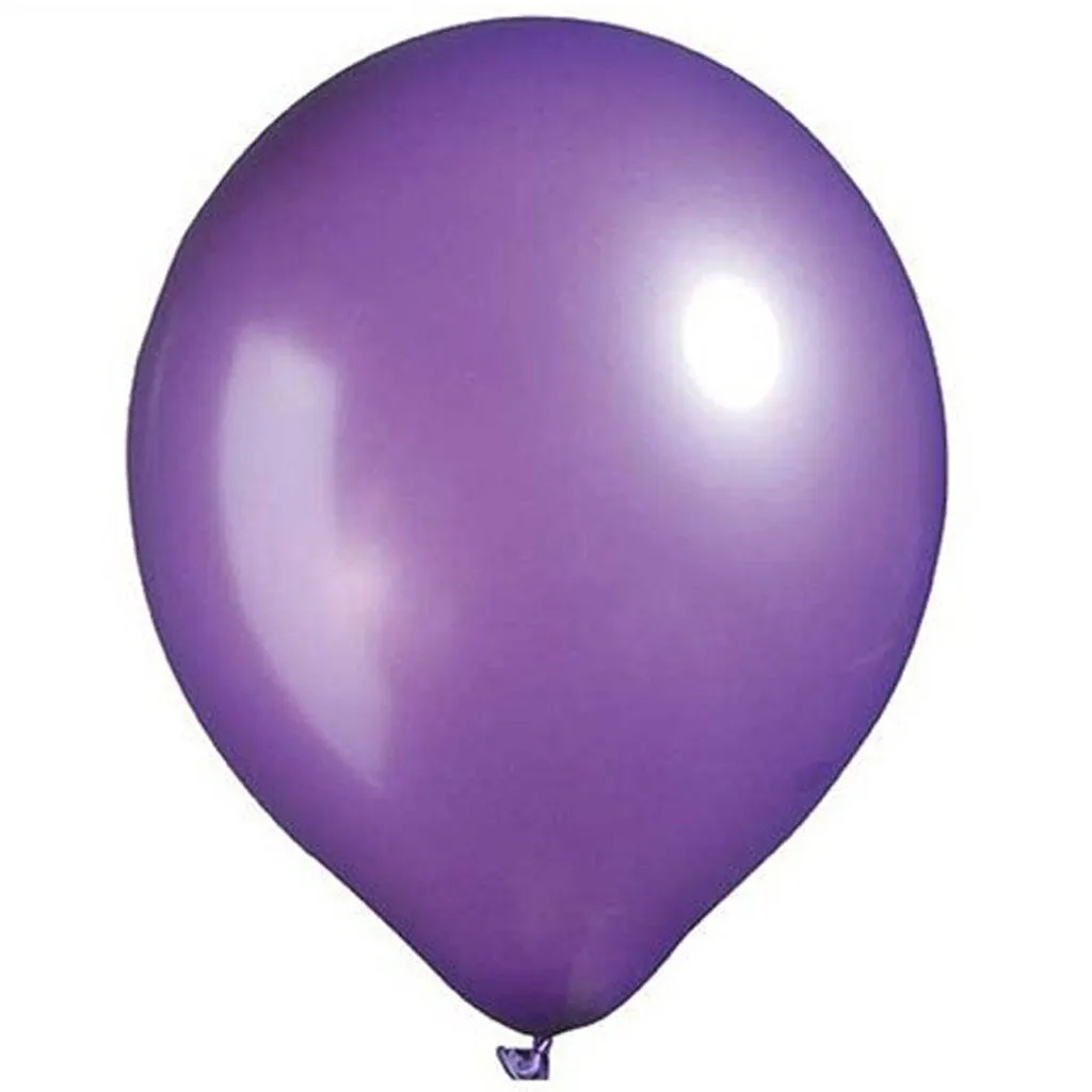 12" Metallic Latex Balloons-Lavender-25/pk