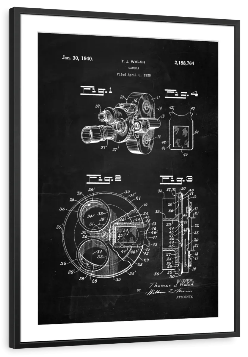 1938 Camera Patent Wall Art