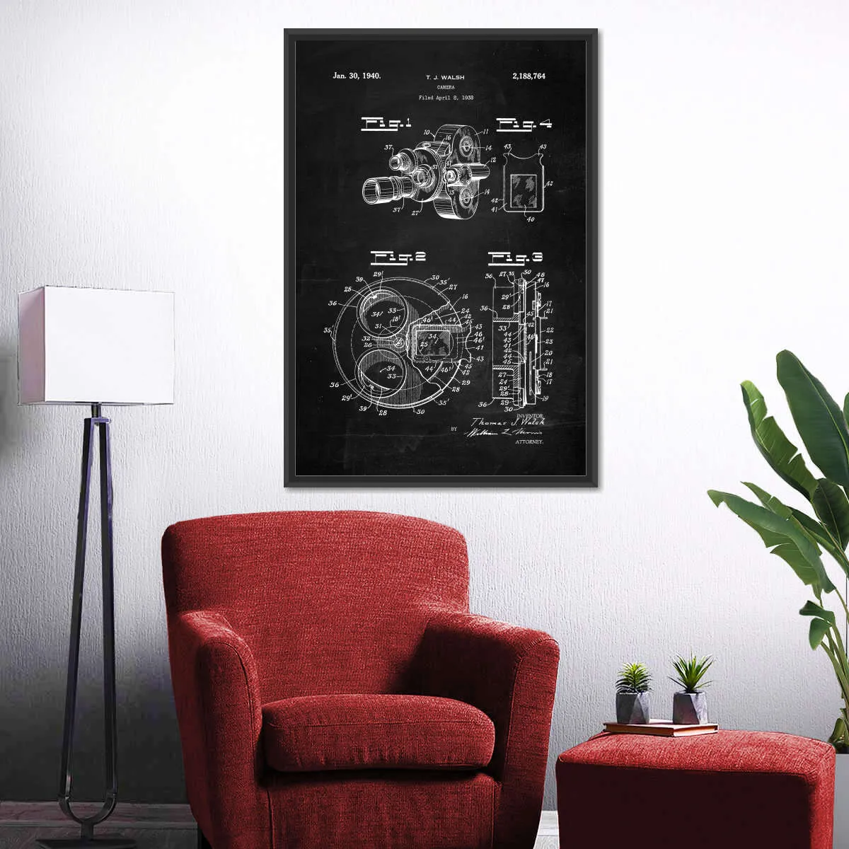1938 Camera Patent Wall Art