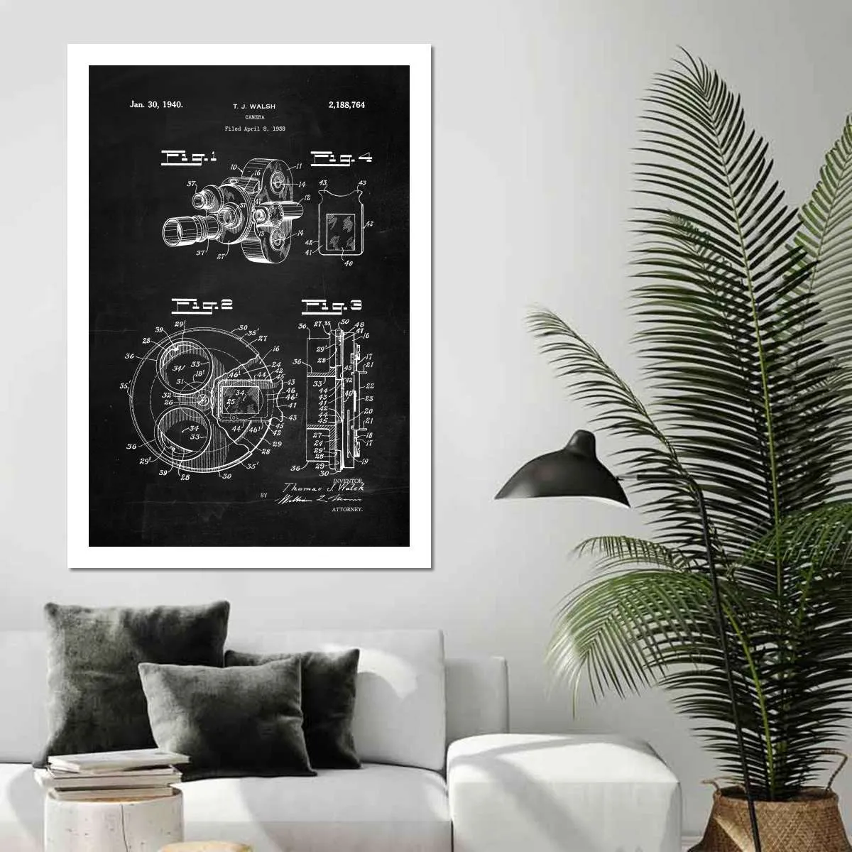 1938 Camera Patent Wall Art