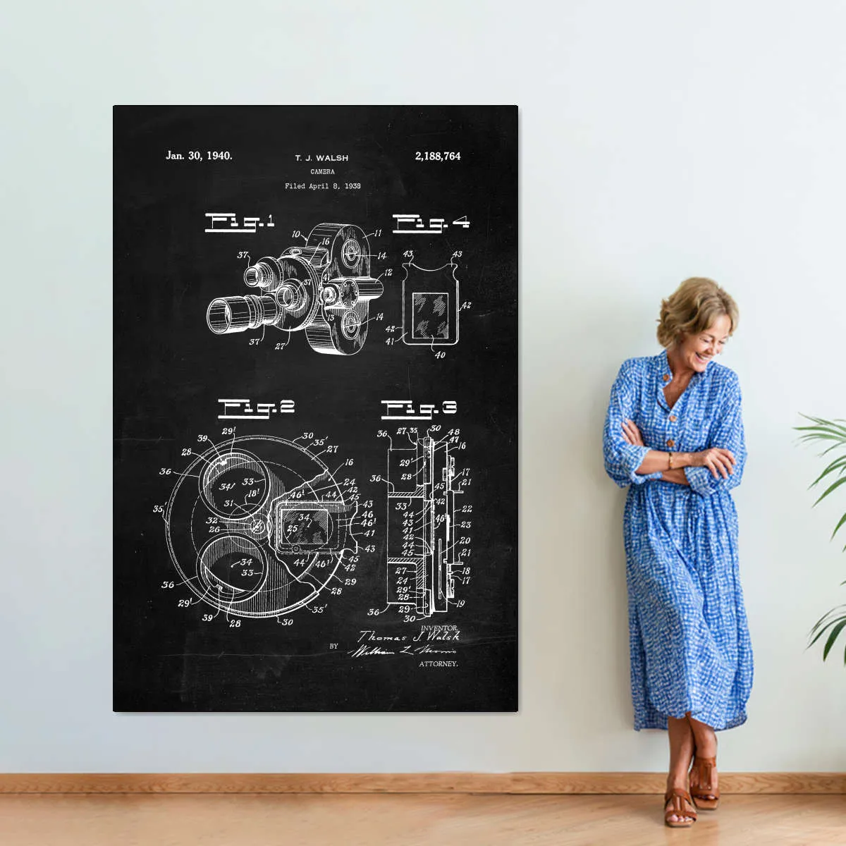 1938 Camera Patent Wall Art