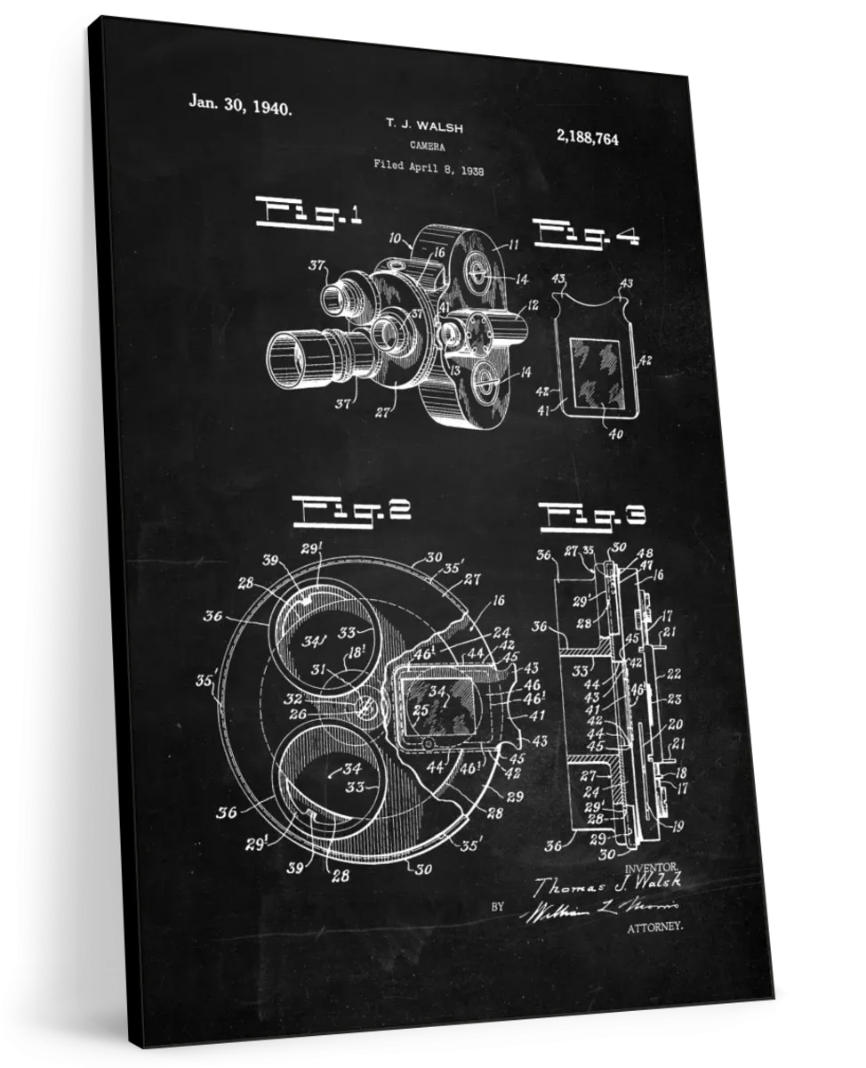 1938 Camera Patent Wall Art