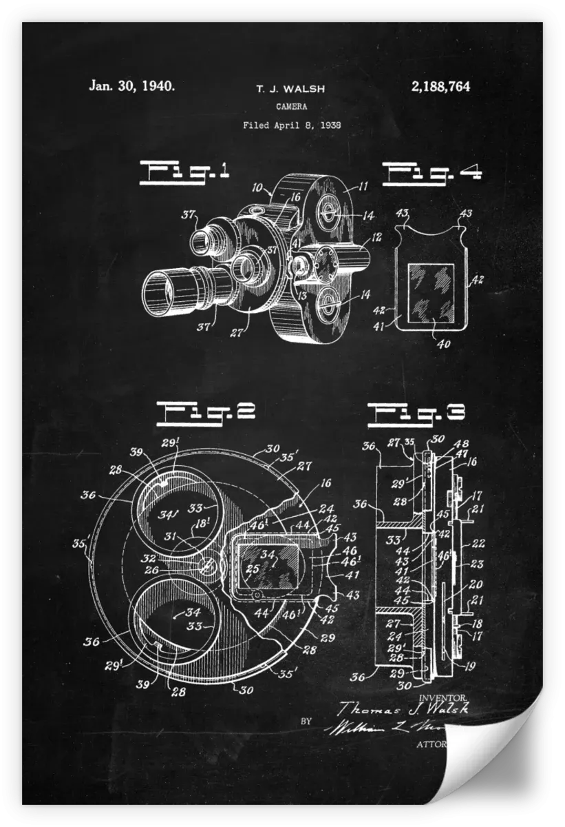 1938 Camera Patent Wall Art