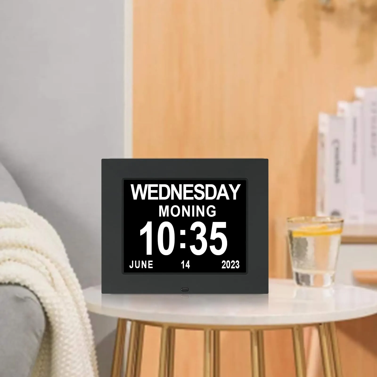 [2020 Newest] 7.5 Inch Extra Large Calendar Day Date Time Clock with Non-Abbreviated Day Month Dementia Clocks Perfect for Senior Vision impaired