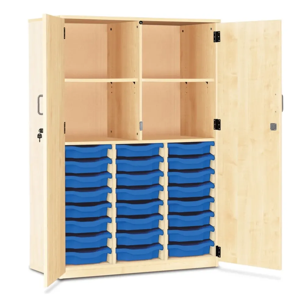 24 Shallow Tray Storage Cupboard   2 Shelves  W1030 x D485 x H1468mm