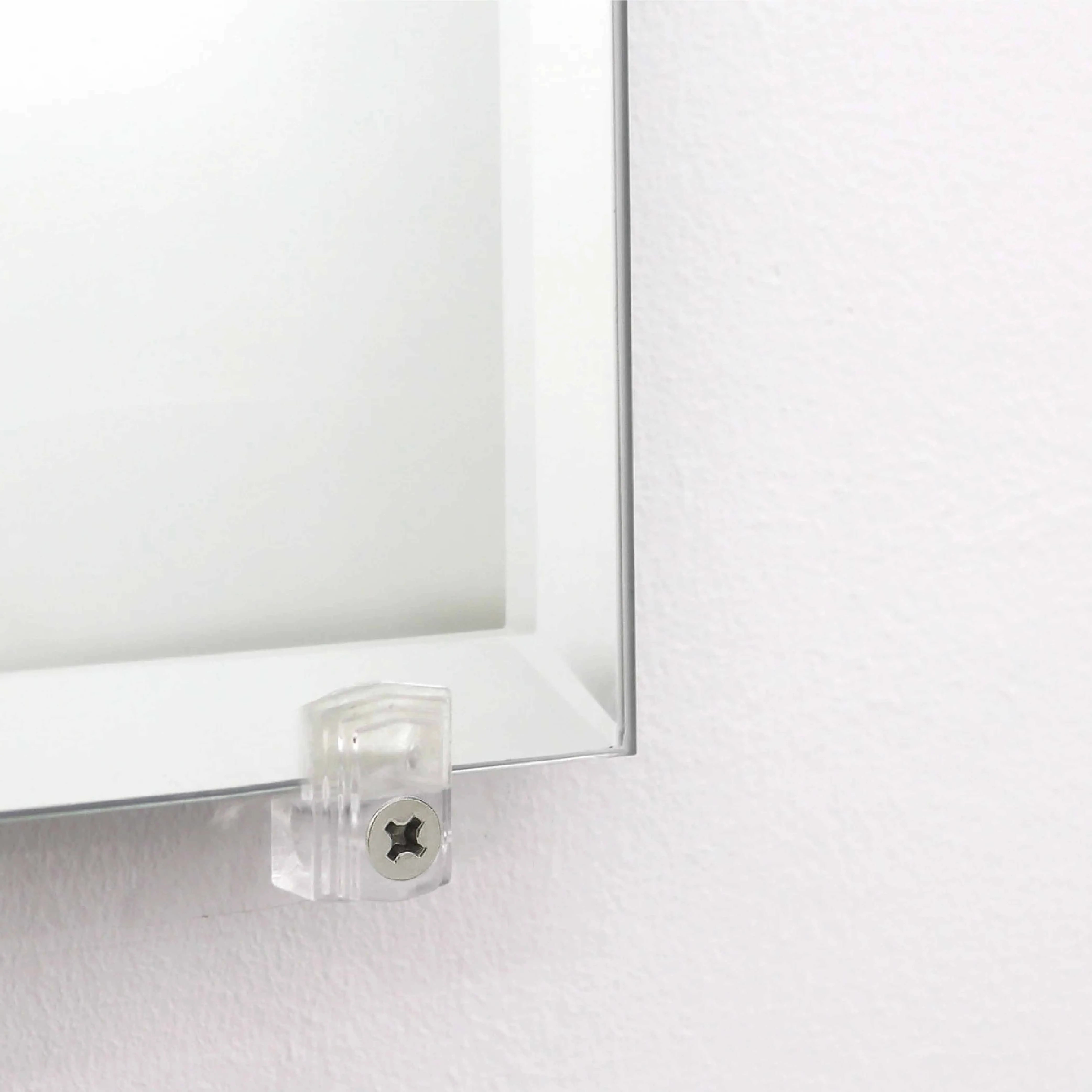 24 Wall Mirror Holder Clips Clear Retainer Mounting Brackets Screws Anchors Kit