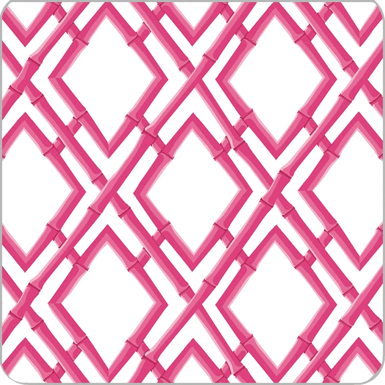 4" Bamboo Trellis Paper Coasters Set of 20 | Hot Pink