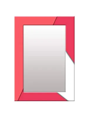 999STORE Printed Mirrors for Wall Decor Glass Mirror for wash Basin Pink Strips washroom Bathroom Mirror (MDF_14X20 Inches) MirrorSMP341