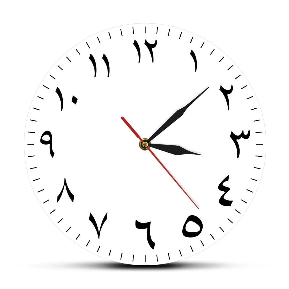 Arabic Numerals Silent Non-ticking Wall Clock Iranian Modern Home Decor Arabic