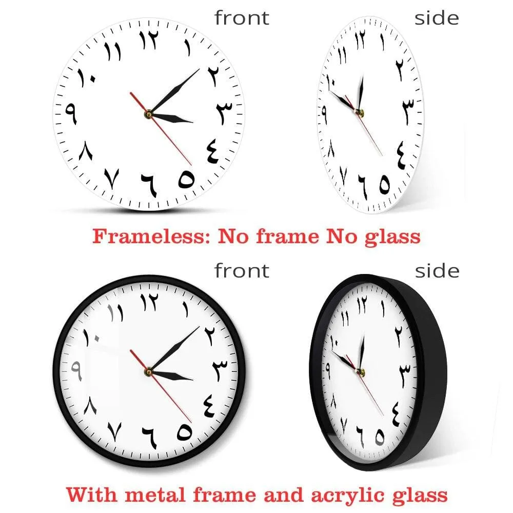 Arabic Numerals Silent Non-ticking Wall Clock Iranian Modern Home Decor Arabic