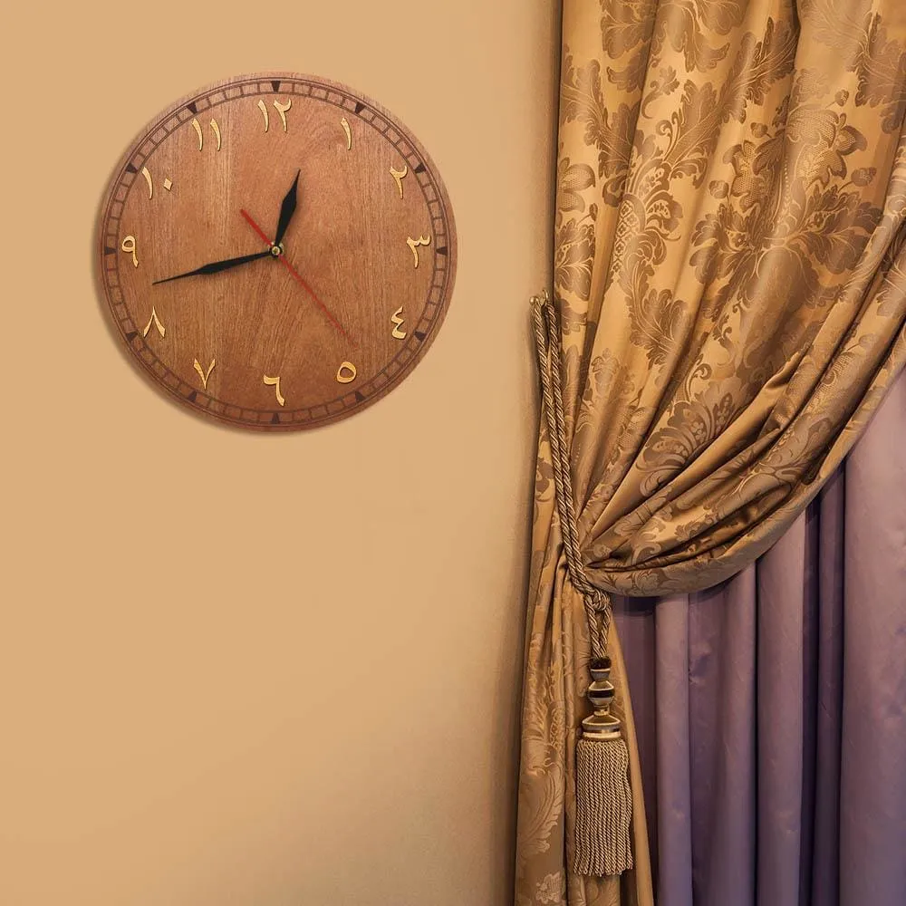 Arabic Numerals Wooden Wall Clock