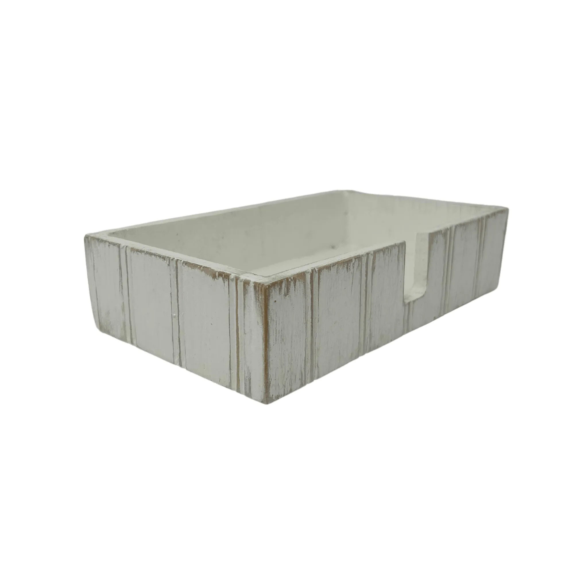Beaded Napkin Holder in White Wash