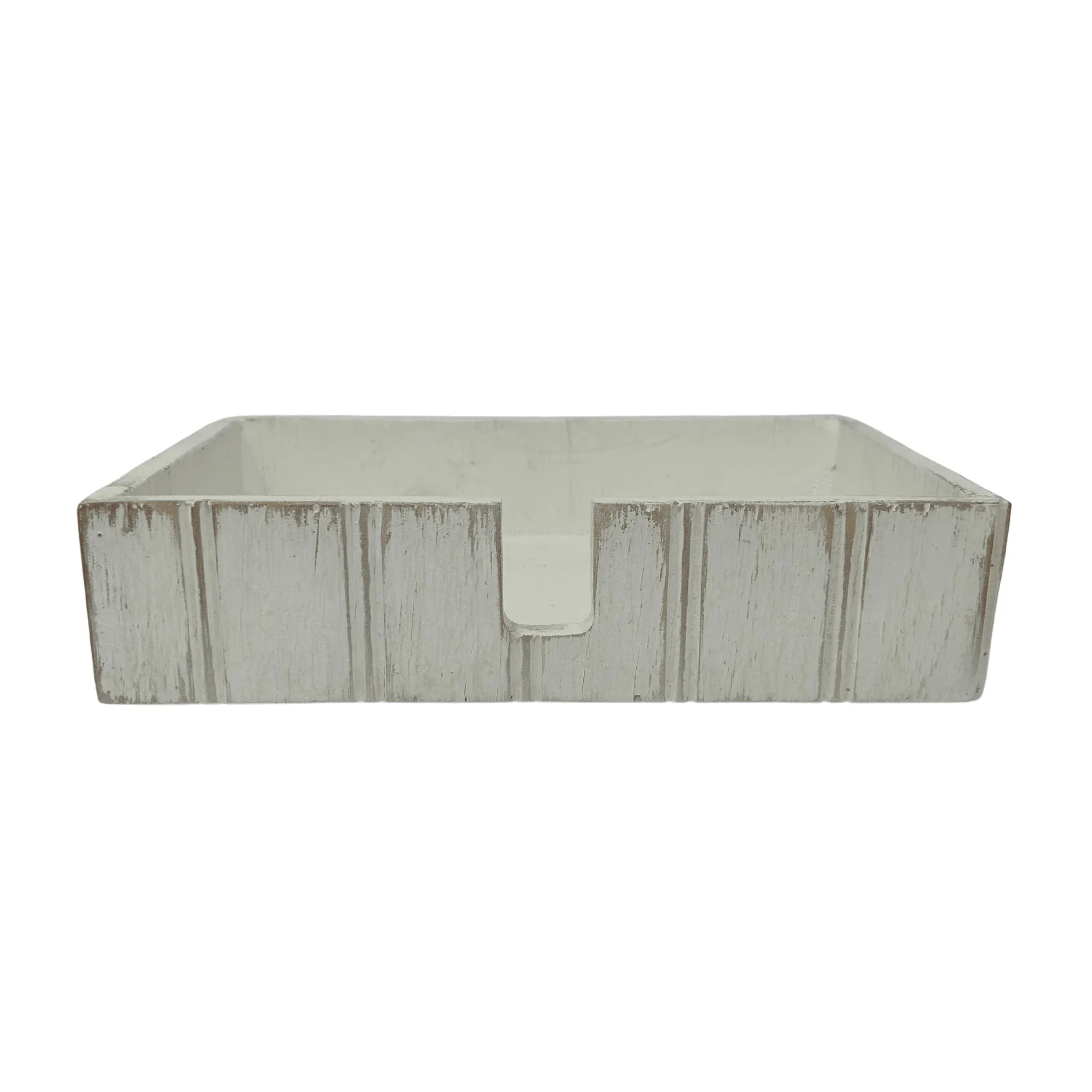 Beaded Napkin Holder in White Wash