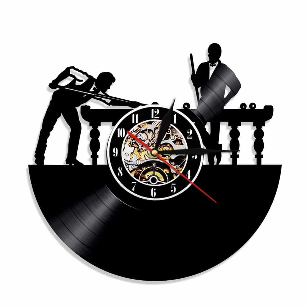 Billiards Player Wall Sign Personalised Led Vinyl Record Wall Clock Unique Pool