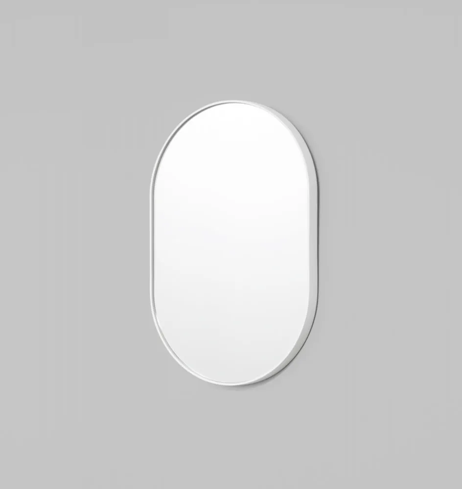 Bjorn Oval Bright White Rim Mirror - PRE ORDER