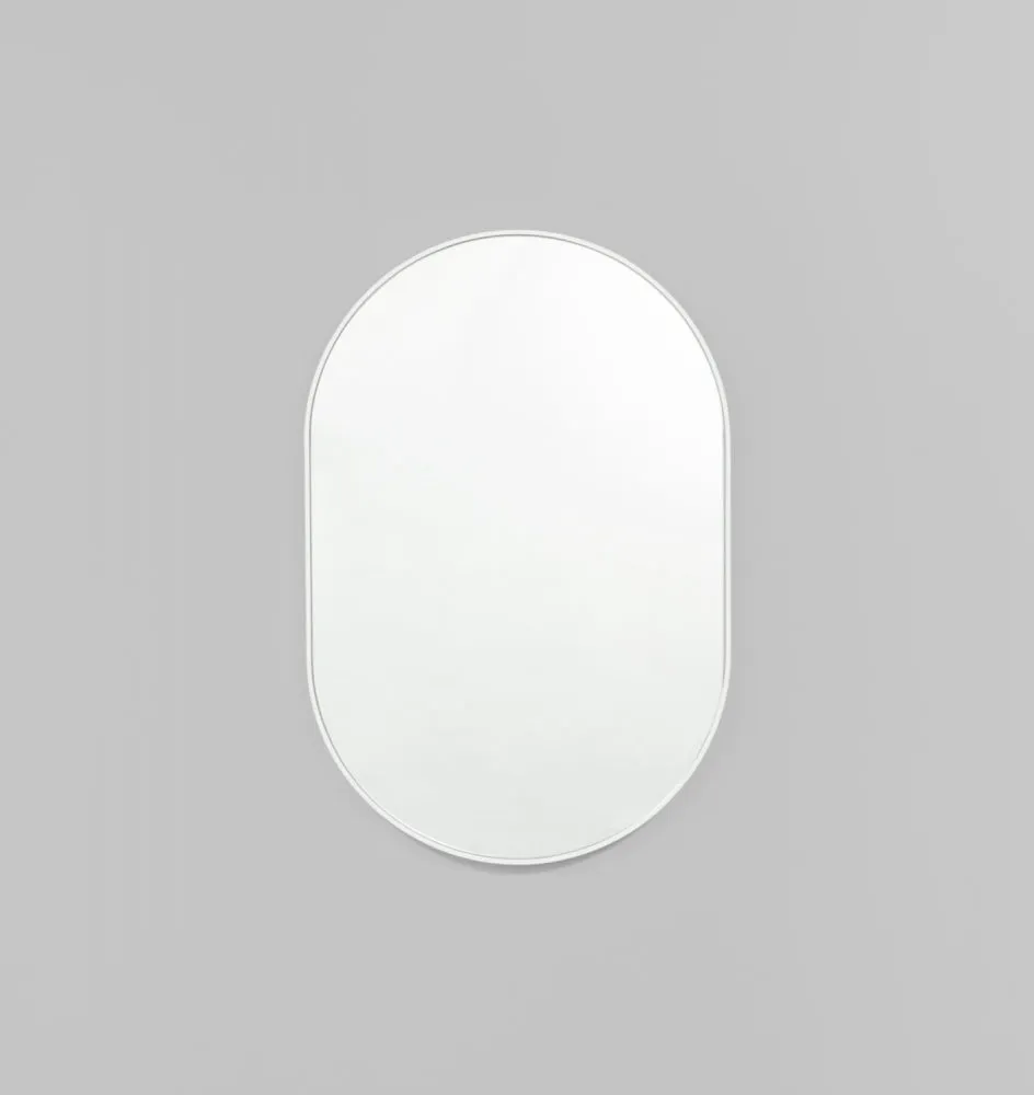 Bjorn Oval Bright White Rim Mirror - PRE ORDER