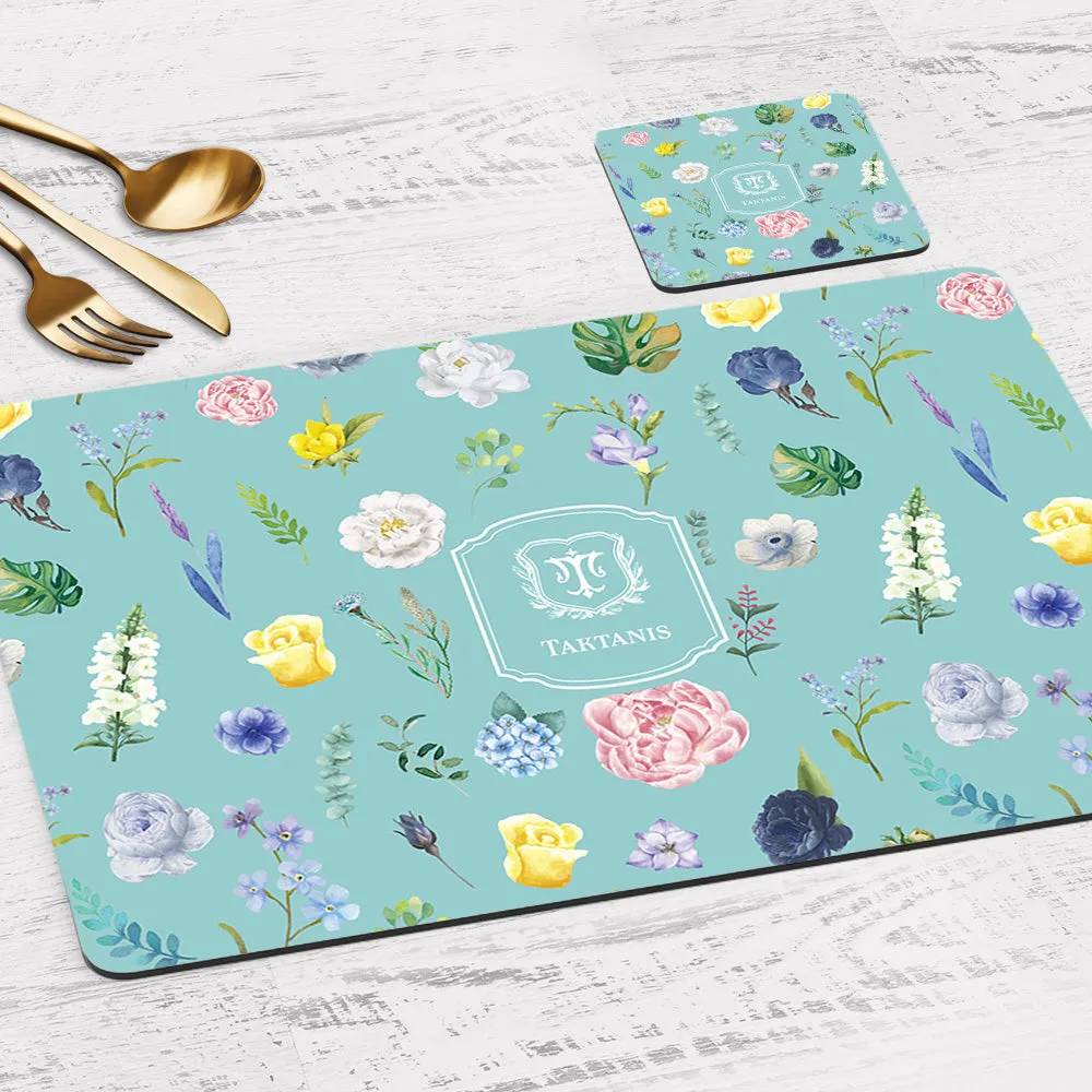 Botanica Tableware Set (4 Placemats & 4 Casters)