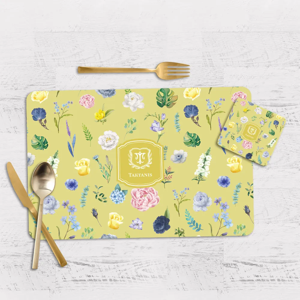 Botanica Tableware Set (4 Placemats & 4 Casters)