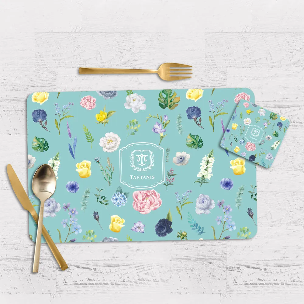 Botanica Tableware Set (4 Placemats & 4 Casters)