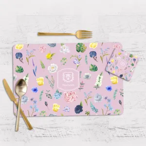 Botanica Tableware Set (4 Placemats & 4 Casters)