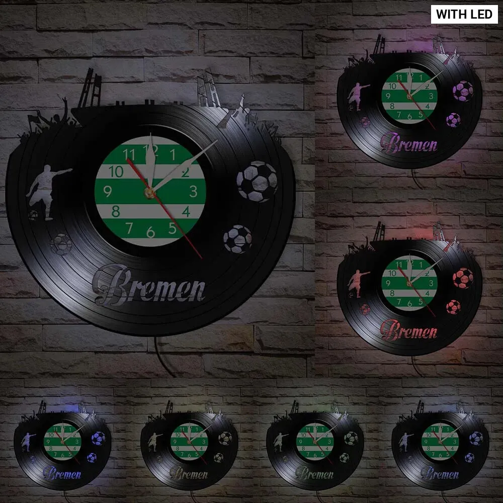 Bremen Skyline Vinyl Record Wall Clock