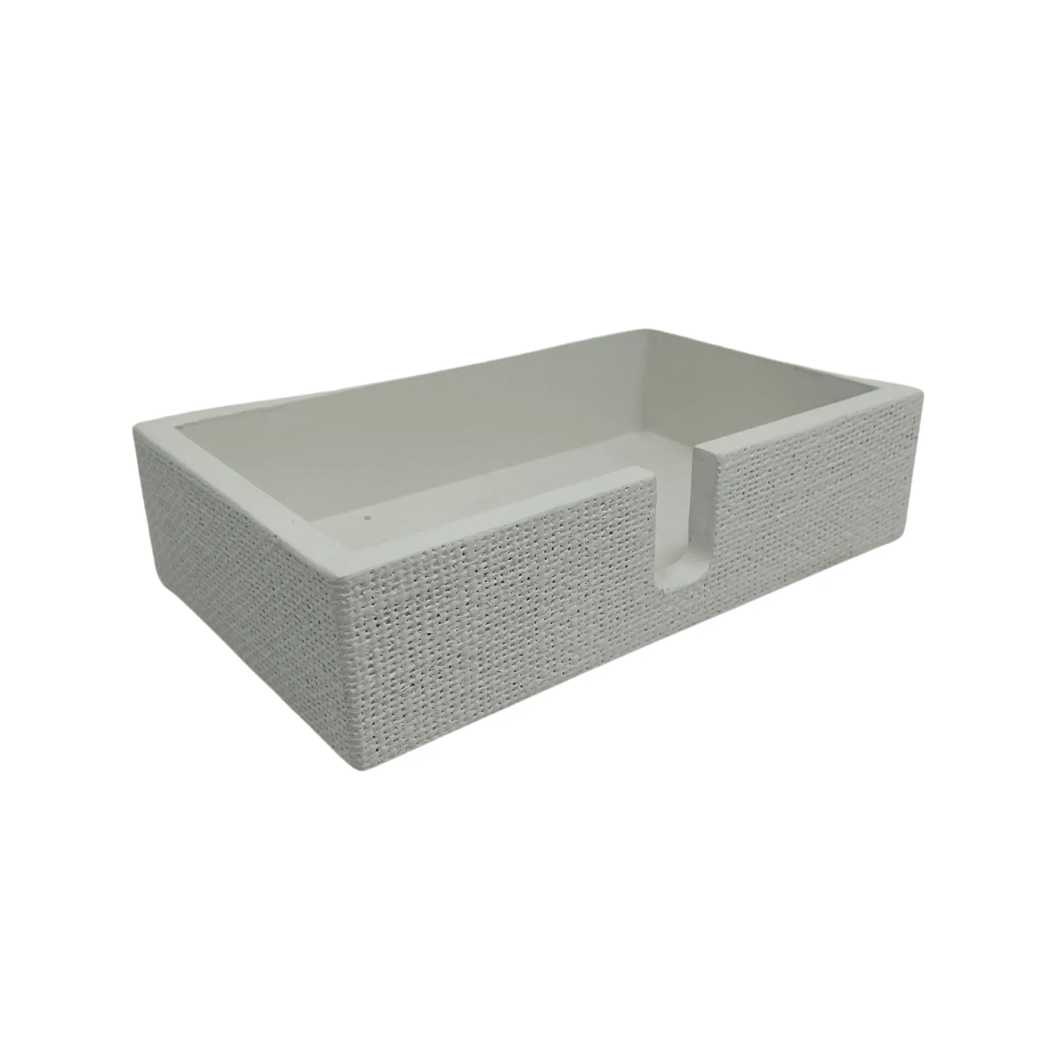 Burlap Napkin Holder in White Gloss