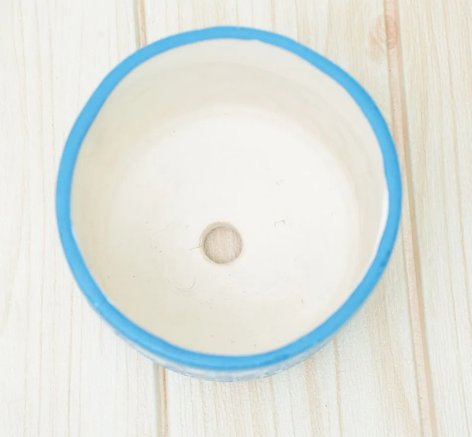 Ceramic Pots for Plants | Blue Aztec Pattern