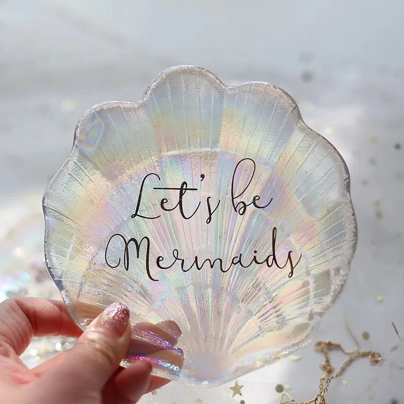 Ceramic Shell Storage Trays White Creative Tray for Decoration jewelry Plate Ceramic Plate Table Decoration Tray 접시