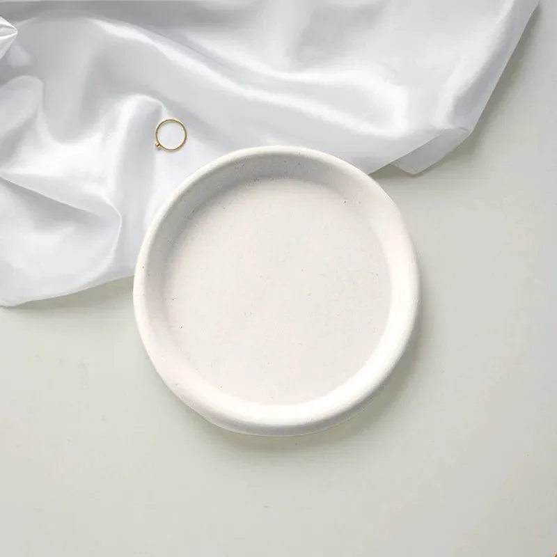 Ceramic Shell Storage Trays White Creative Tray for Decoration jewelry Plate Ceramic Plate Table Decoration Tray 접시