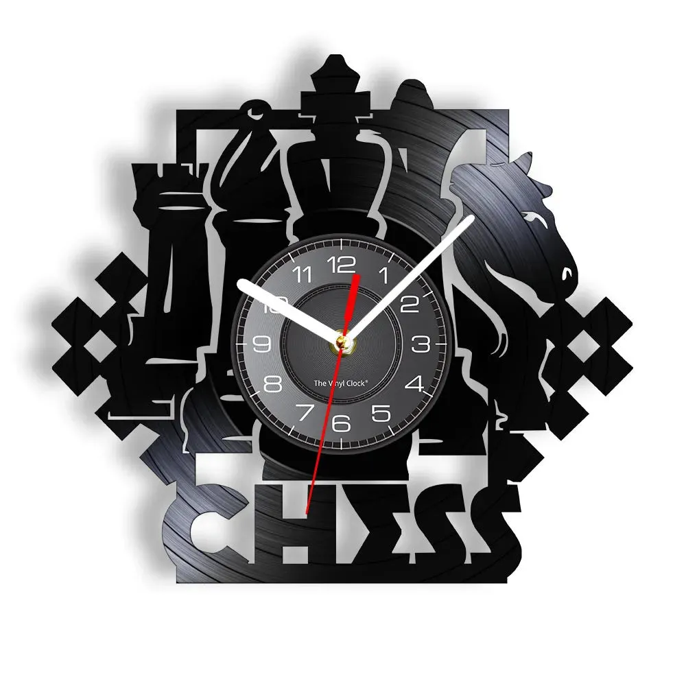 Chess Wall Clock Vinyl Record Art for Lovers