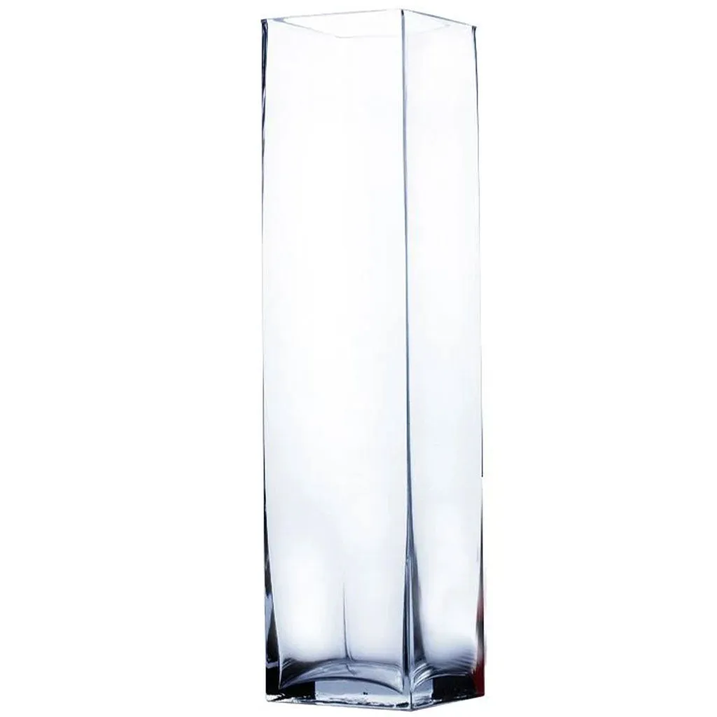 Clear Block Glass Vase 4" x 20"