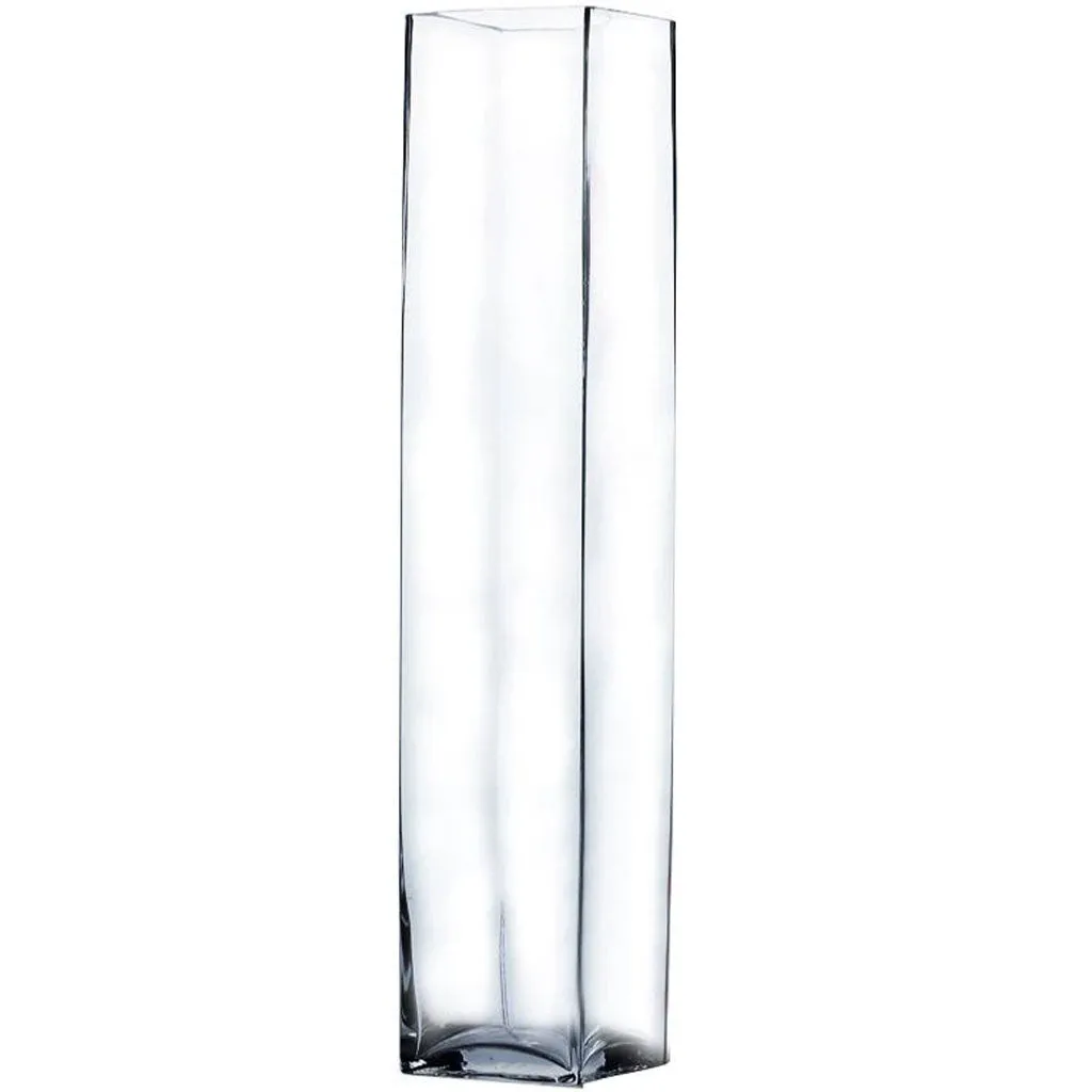 Clear Block Glass Vase 4" x 28"