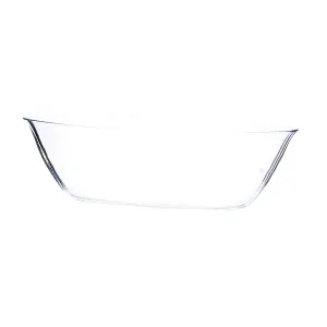 Clear Boat Glass Vase 11" x 3.4" x 3"