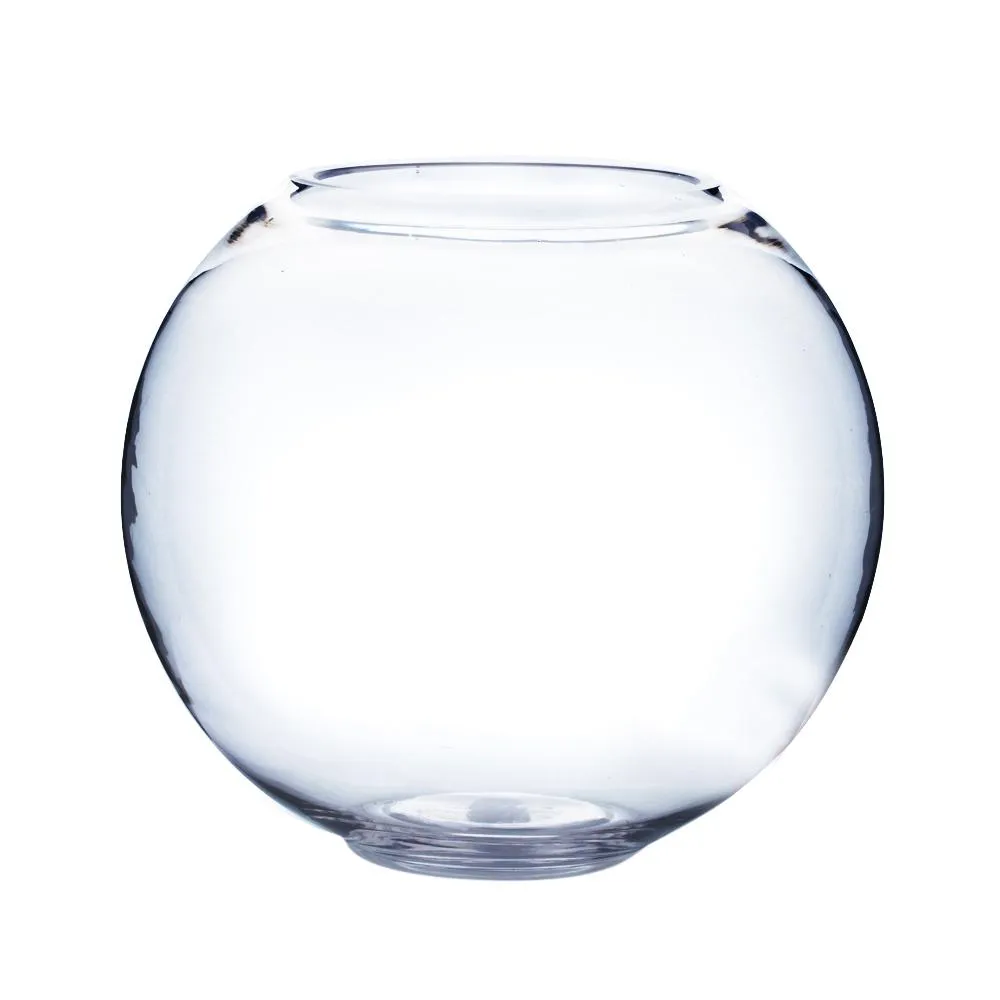 Clear Bubble Bowl Glass Vase 6" x 4.50"