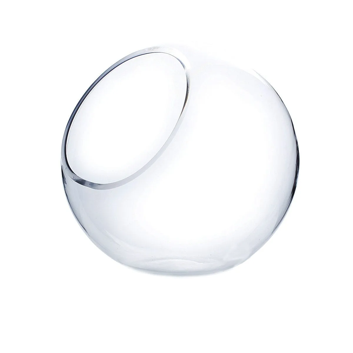 Clear Slant Bubble Bowl Glass Vase 10" x 10"