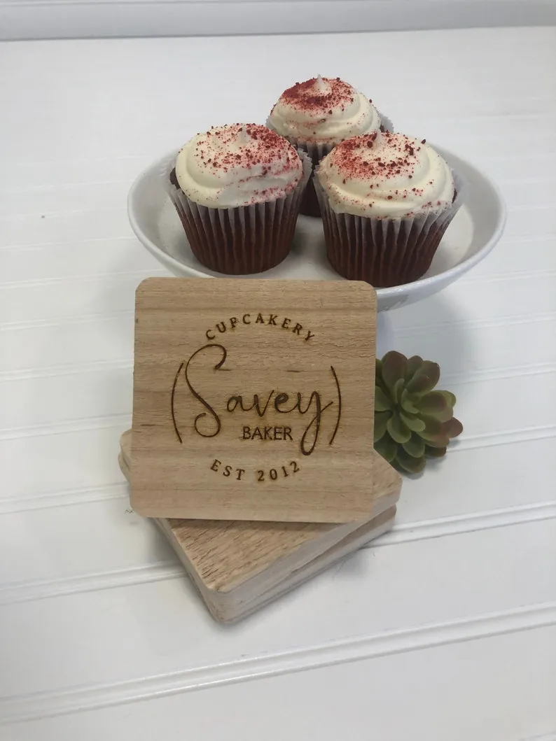 Corporate Logo Wood Coasters