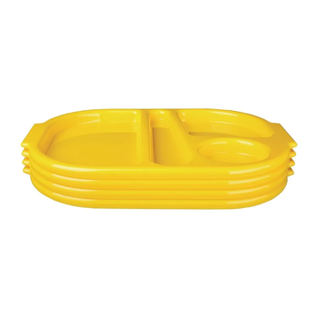 DL127 Kristallon Small Polycarbonate Compartment Food Trays Yellow 322mm