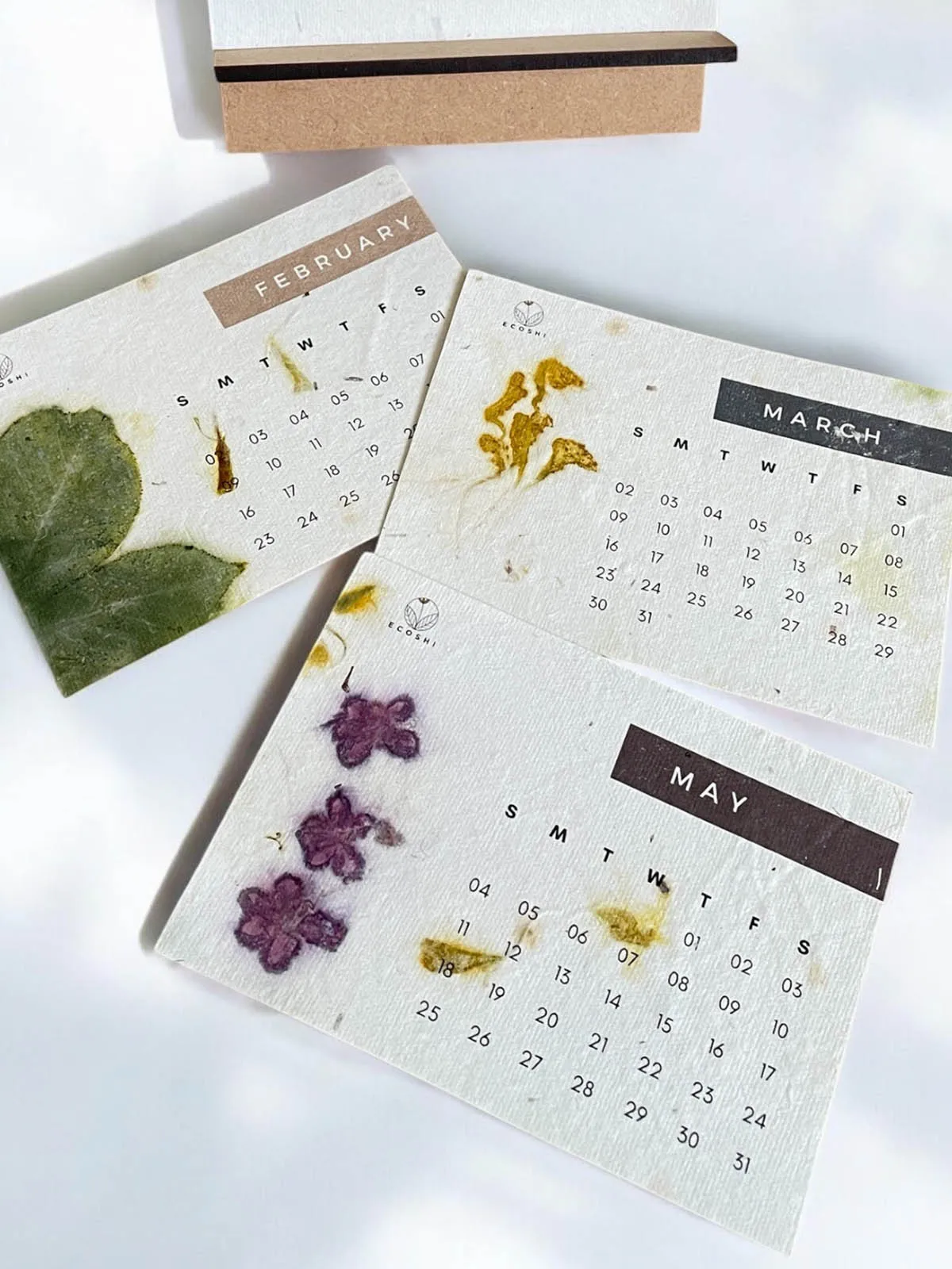 Eco-Printed Desk Calendar