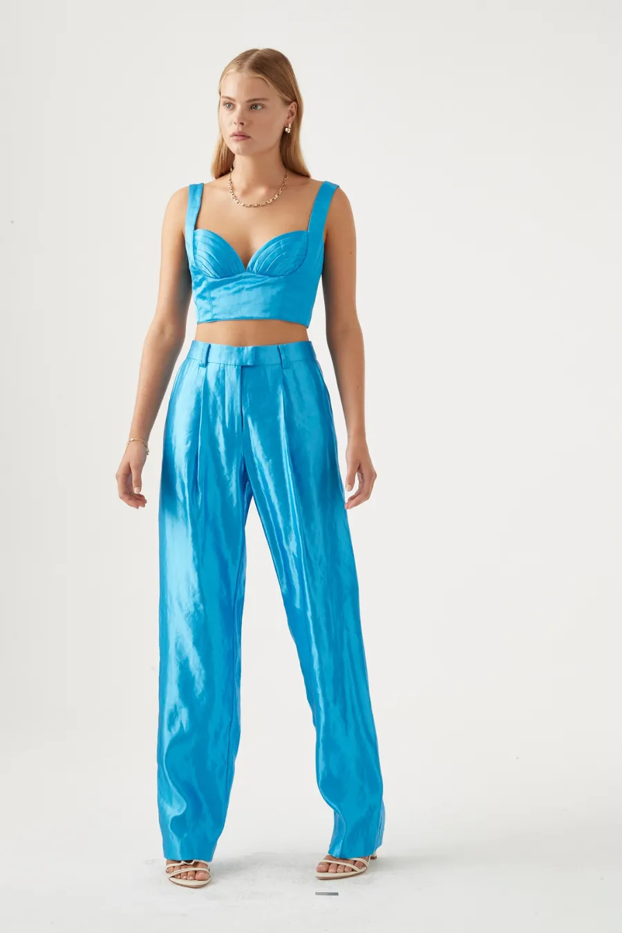 Elation Pleated Bralette Azure Blue