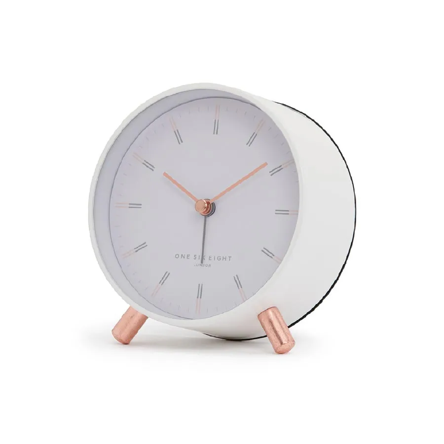 Ellie White Alarm Clock with Light
