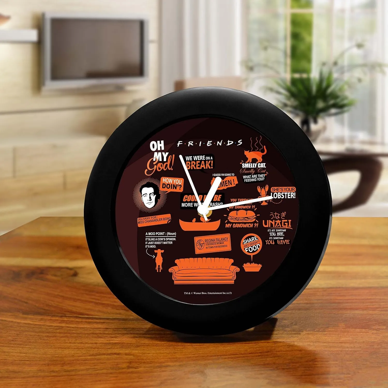 Epic Stuff - Friends Tv Series Infographic Orange Table Clock for Desk |Table Clock for Office, Gift Set Birthday Gift Official Licensed by Warner Bros, USA
