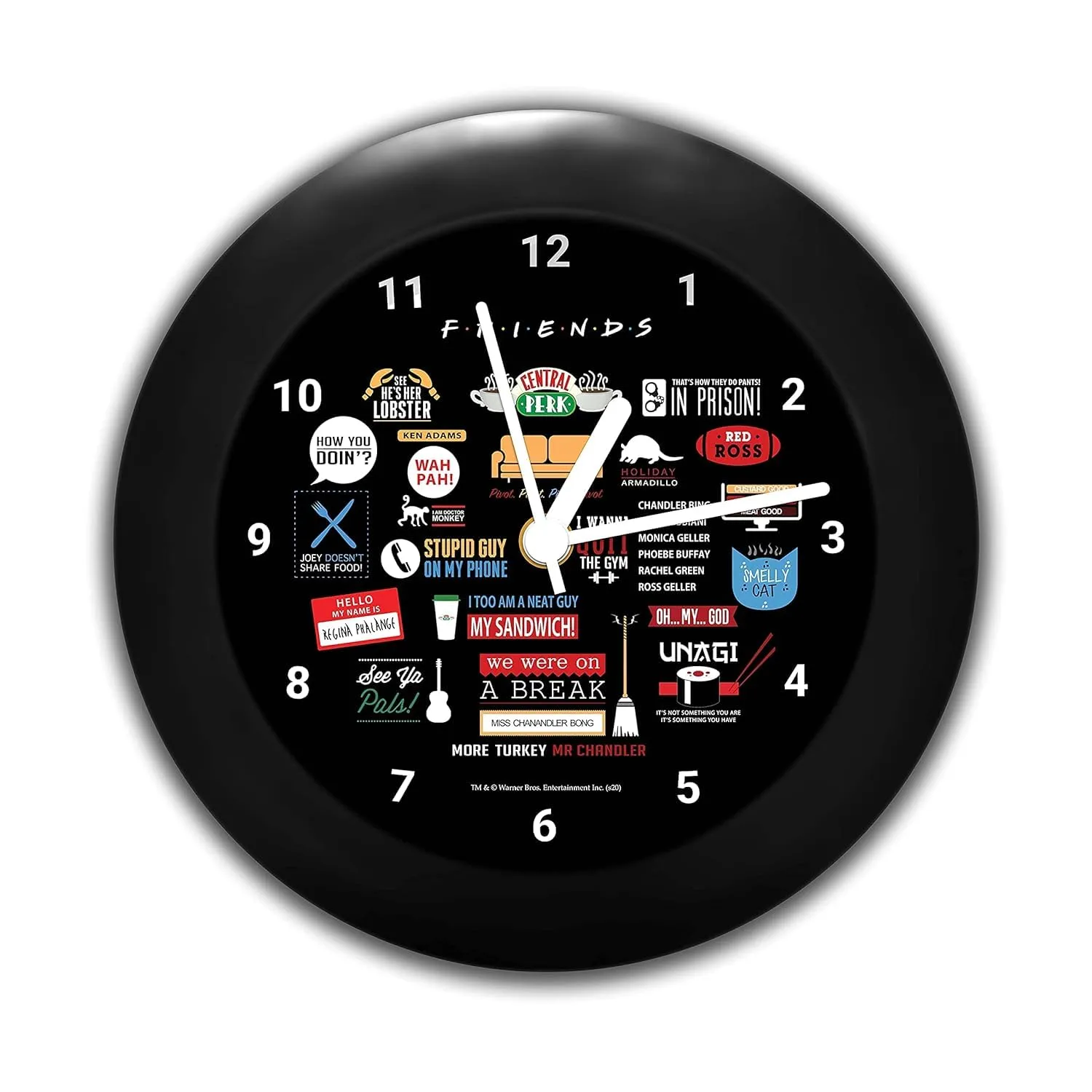 Epic Stuff - Friends Tv Series Infographic (with Numbers) Table Clock for Desk |Table Clock for Office, Gift Set Birthday Gift Official Licensed by Warner Bros, USA