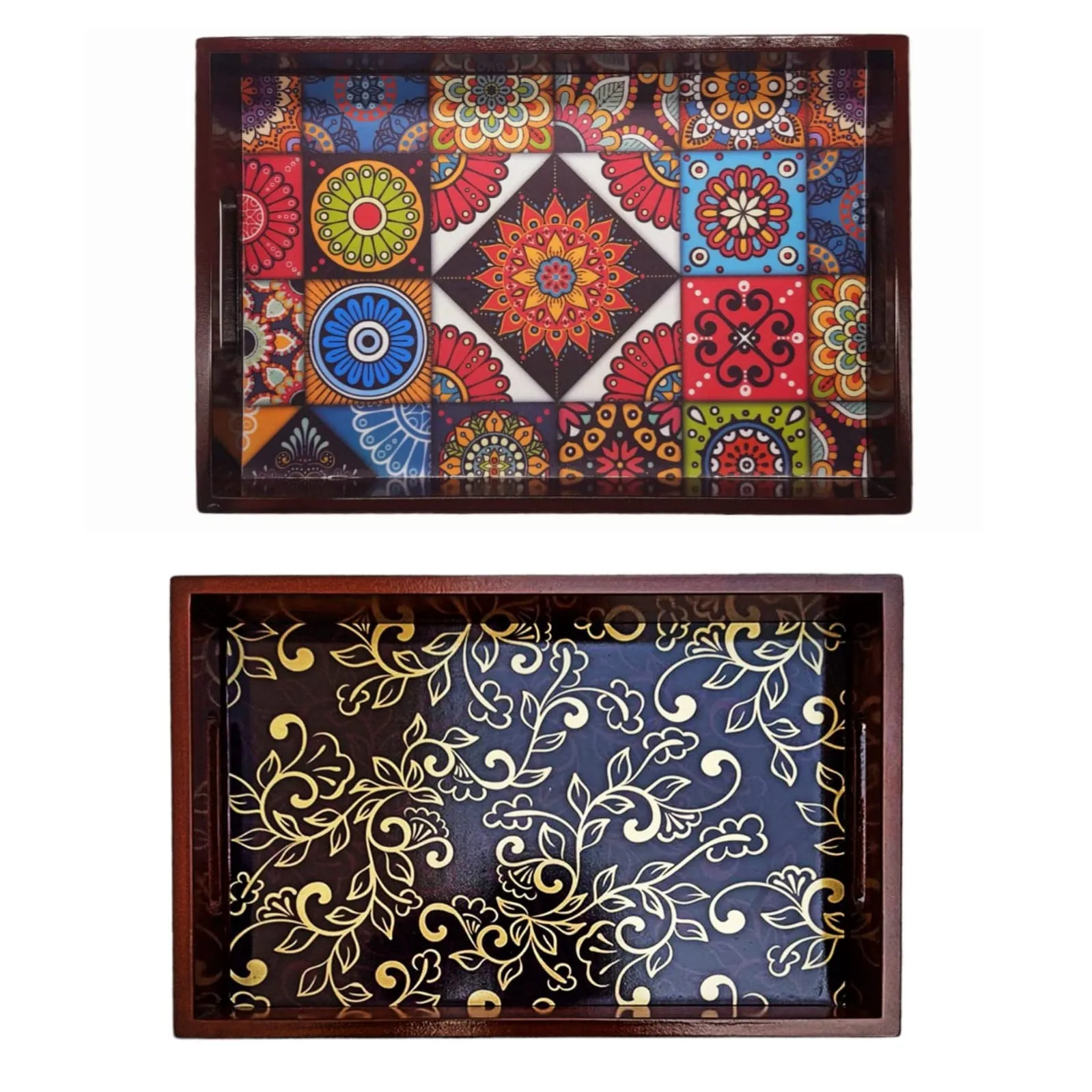 Espoir bloom Wooden Serving Tray/Home Decor and Kitchen use/Digital Print Tray EB-T862