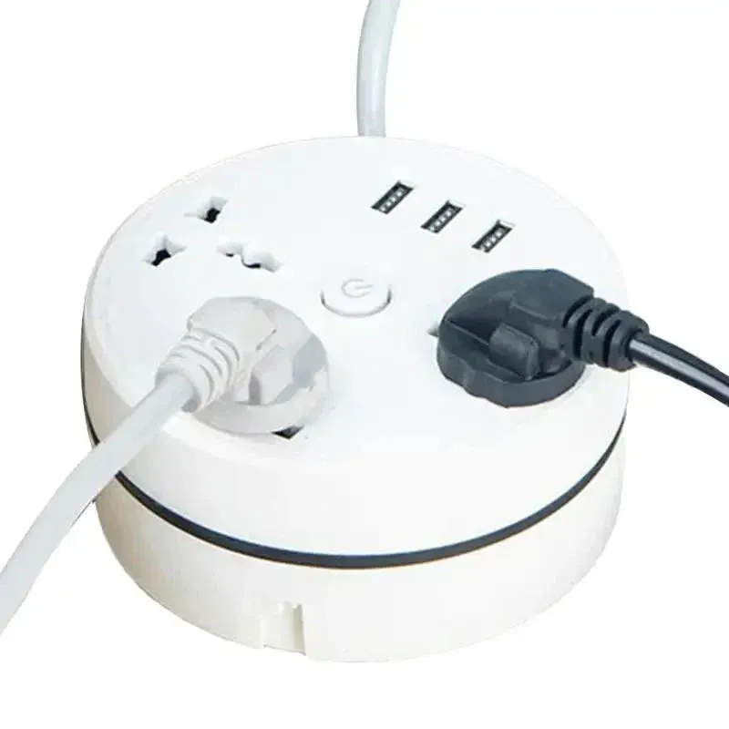 EU Plug AC Outlet Smart Home Power Strip  Multipurpose Electrical Extension Cord with USB Ports & Fast Charging