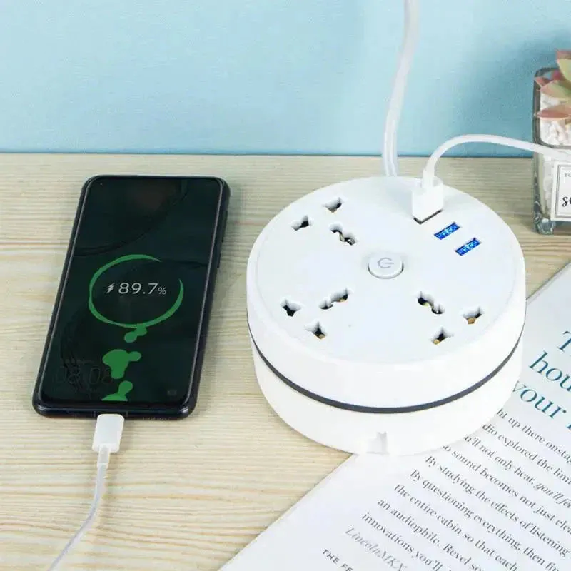 EU Plug AC Outlet Smart Home Power Strip  Multipurpose Electrical Extension Cord with USB Ports & Fast Charging
