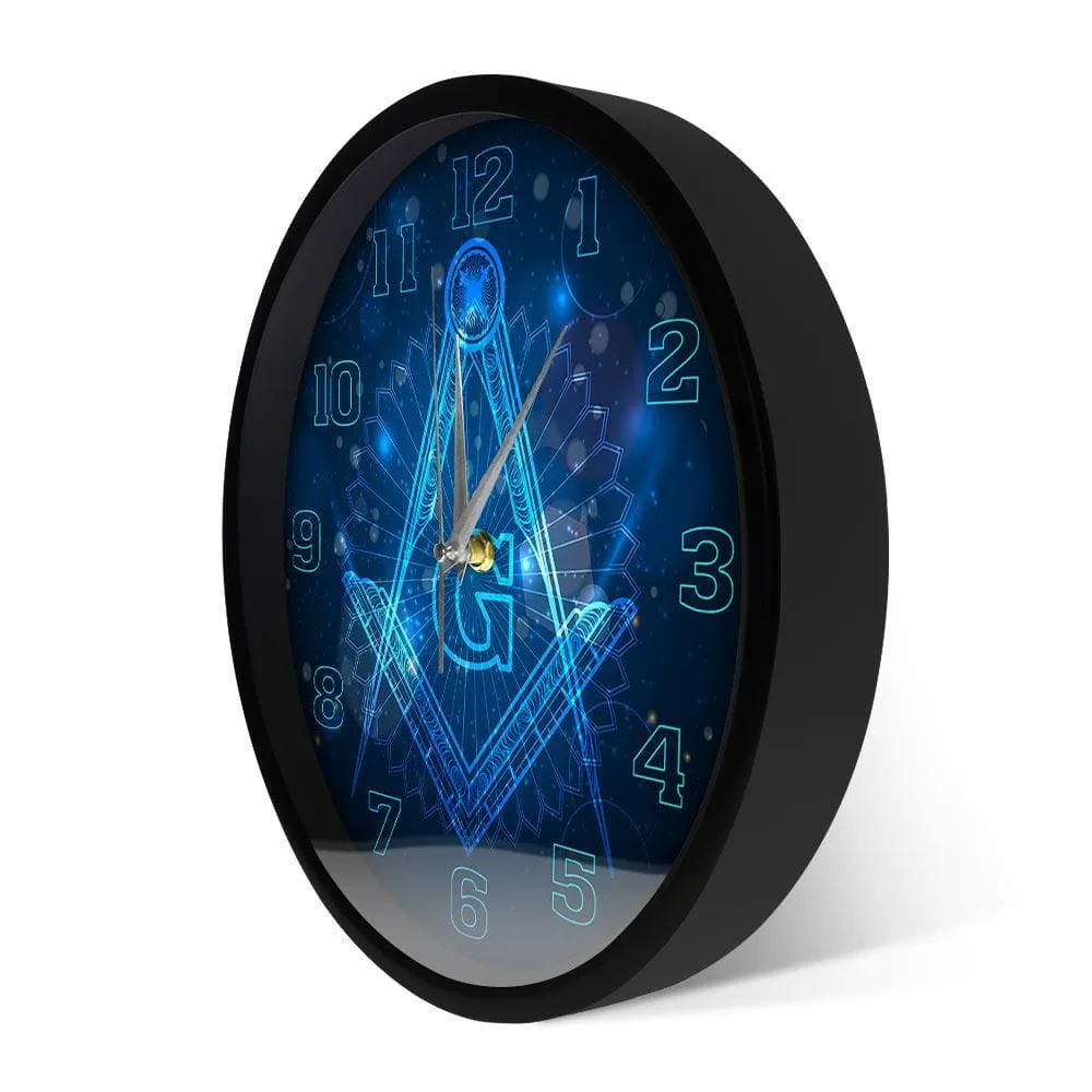 Freemason Logo Silent Non-ticking Wall Clock Master Mason Home Decor Hanging